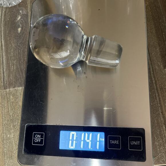 Etched Glass Elegant Cruet Bottle with Pour Spout, Handle & Heavy Ball Stopper - Picture 7 of 10